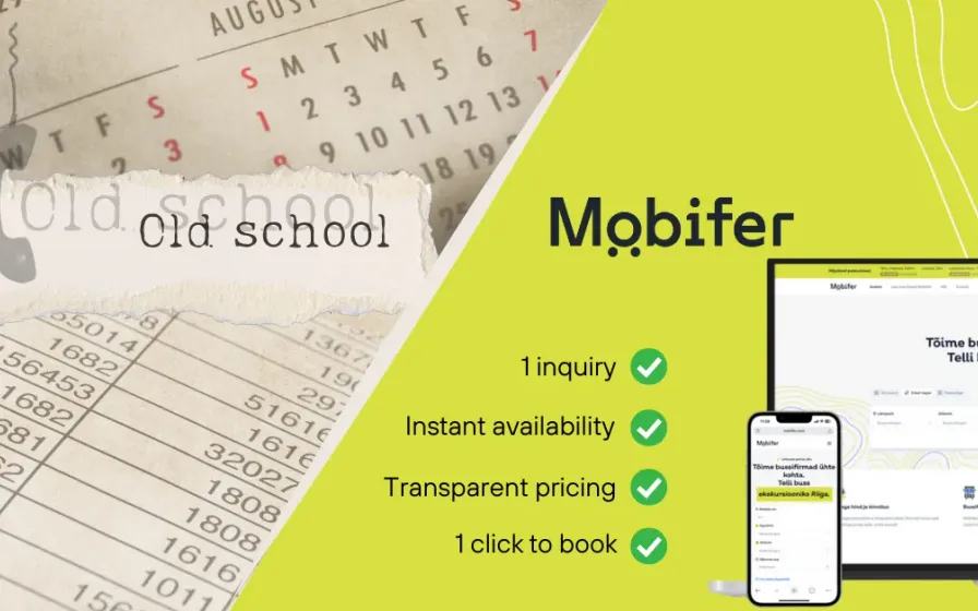 Old calendar beside the Mobifer booking app